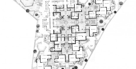 1968 plan d'architecte Chateau Kafka - appartements