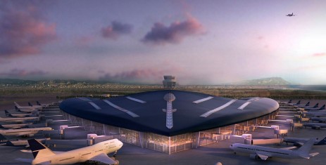 Projet nouveau satellite/terminal à l'aéroport de Barcelone Le clin d’œil au B52 furtif est saisissant !